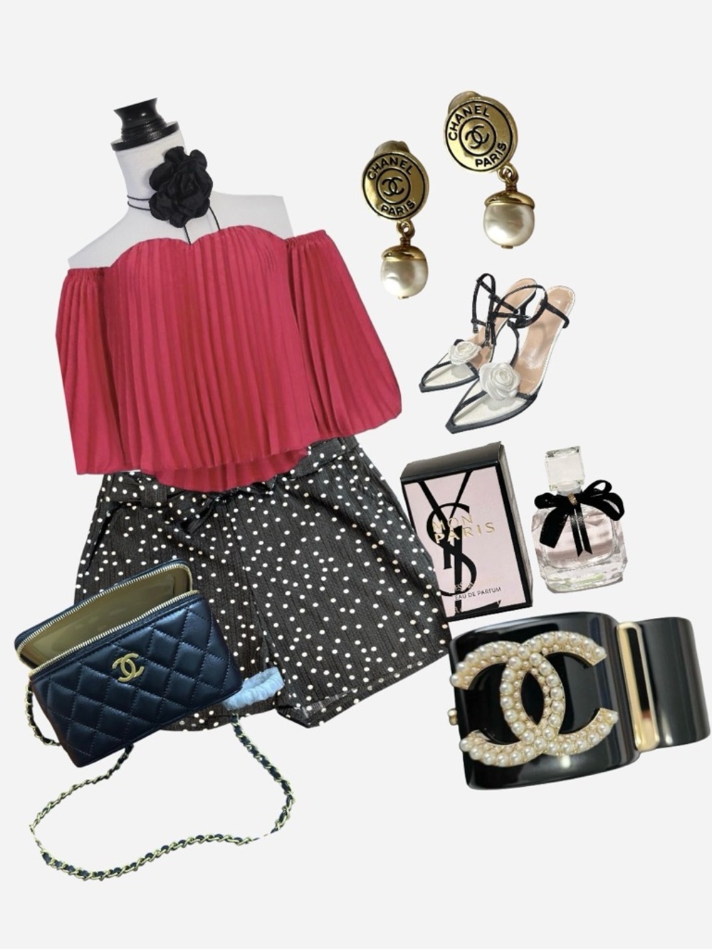 Express pleated Pink Off-Shoulder crop Top